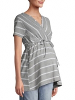 Short Sleeve Maternity Empire Wrap Top