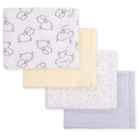 Gerber 4-Pack Neutral Lamb Flannel Receiving Blankets