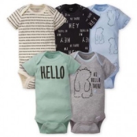 Gerber 5-Pack Boys Bear Onesies Brand Short Sleeve Bodysuits