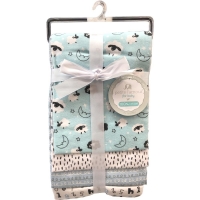 Moon & Star Flannel Receiving Blankets - 4 Pack