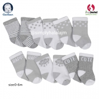 Gerber 6-Pack Neutral Print Wiggle Proof Terry Socks