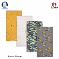 Gerber® 4-Pack Baby Boys Tiger Flannel Blankets