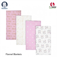 Gerber® 4-Pack Baby Girls Princess Flannel Blankets