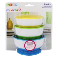 Munchkin Stay Put Suction Bowl, 3 Pack