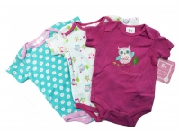 Cribmates Baby Girl 3-Pack Bodysuits