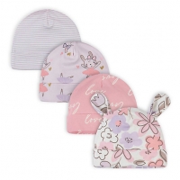Gerber 4-Pack Baby Girls Bunny Ballerina Caps