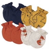 Gerber 4-Pack Baby Boys Fox No Scratch Mittens