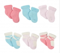 Gerber 6-Pack Baby Girls Princess Wiggle Proof® Terry Bootie Socks