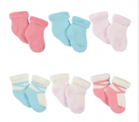 Gerber 6-Pack Baby Girls Princess Wiggle Proof® Terry Bootie Socks