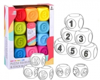 10pcs Textured Ball Set Puzzle Squeeze & Stacking Blocks