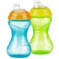 Nuby No Spill Easy Grip Trainer Sippy Cups, 2 pk
