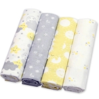 4-Pack Flannel Receiving Blanket Set