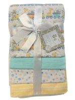 4-Pack Flannel Receiving Blanket Set