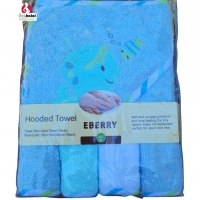 Hooded Towel with 4 Washcloths- Eberry