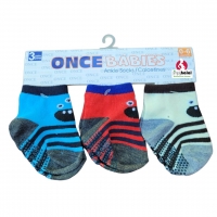 3 Pk Non-Skid Socks