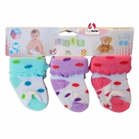 3 Pk Newborn Socks