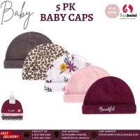 5 Pk Baby Caps