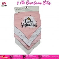 4 Pk Bandana Bib - Girl - Princess