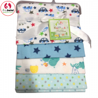 4-Pack Flannel Receiving Blanket Set