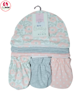 3 Pk Cap & 3 Pk Mitten Set