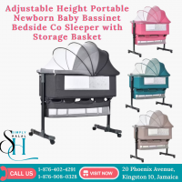 Adjustable Portable Newborn Baby Bassinet Bedside Co Sleeper with Storage Basket