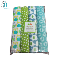 4-Pack Flannel Receiving Blanket Set