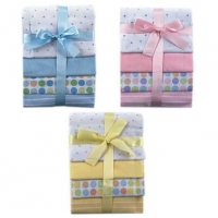 4-Pack Flannel Receiving Blanket Set