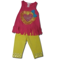 Girl's Legging Sets - Heart with Rhinestone